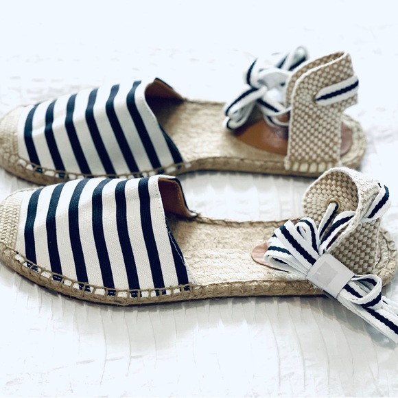J. Crew Striped d'Orsay Lace-up Espadrilles Size 8.5 US NWB - Picture 4 of 5